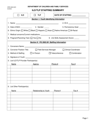 Form CFS968-62D Ilo/Tlp Staffing Summary - Illinois