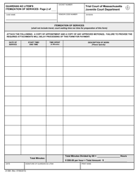 Form JV-068 Guardian Ad Litem&#039;s Certificate of Services - Massachusetts, Page 2