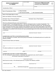 Document preview: Form JV-071 Bond of Guardianship of a Minor - Massachusetts