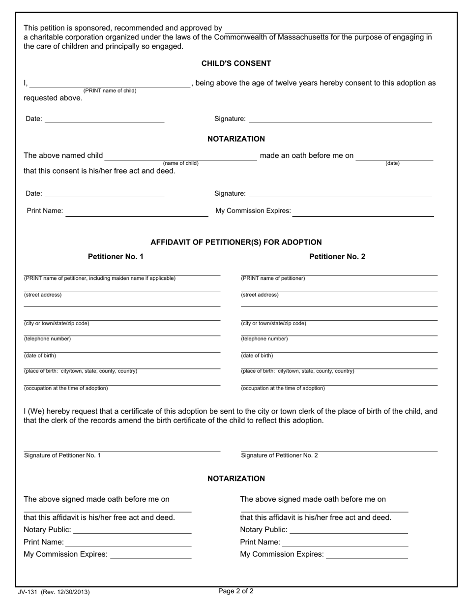 Form JV-131 - Fill Out, Sign Online and Download Fillable PDF ...