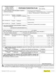 Form 2F-P-419 Proposed Parenting Plan - Hawaii
