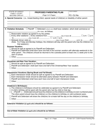 Form 2F-P-419 Proposed Parenting Plan - Hawaii, Page 2