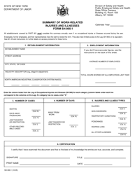 Form SH-900.1 Summary of Work-Related Injuries and Illnesses - New York