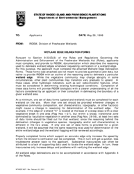 Wetland Edge Delineation Data Form - Rhode Island