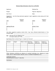 Wetland Edge Delineation Data Form - Rhode Island, Page 2