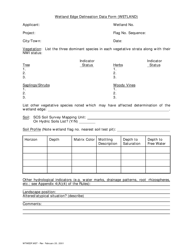 Wetland Edge Delineation Data Form - Rhode Island, Page 3