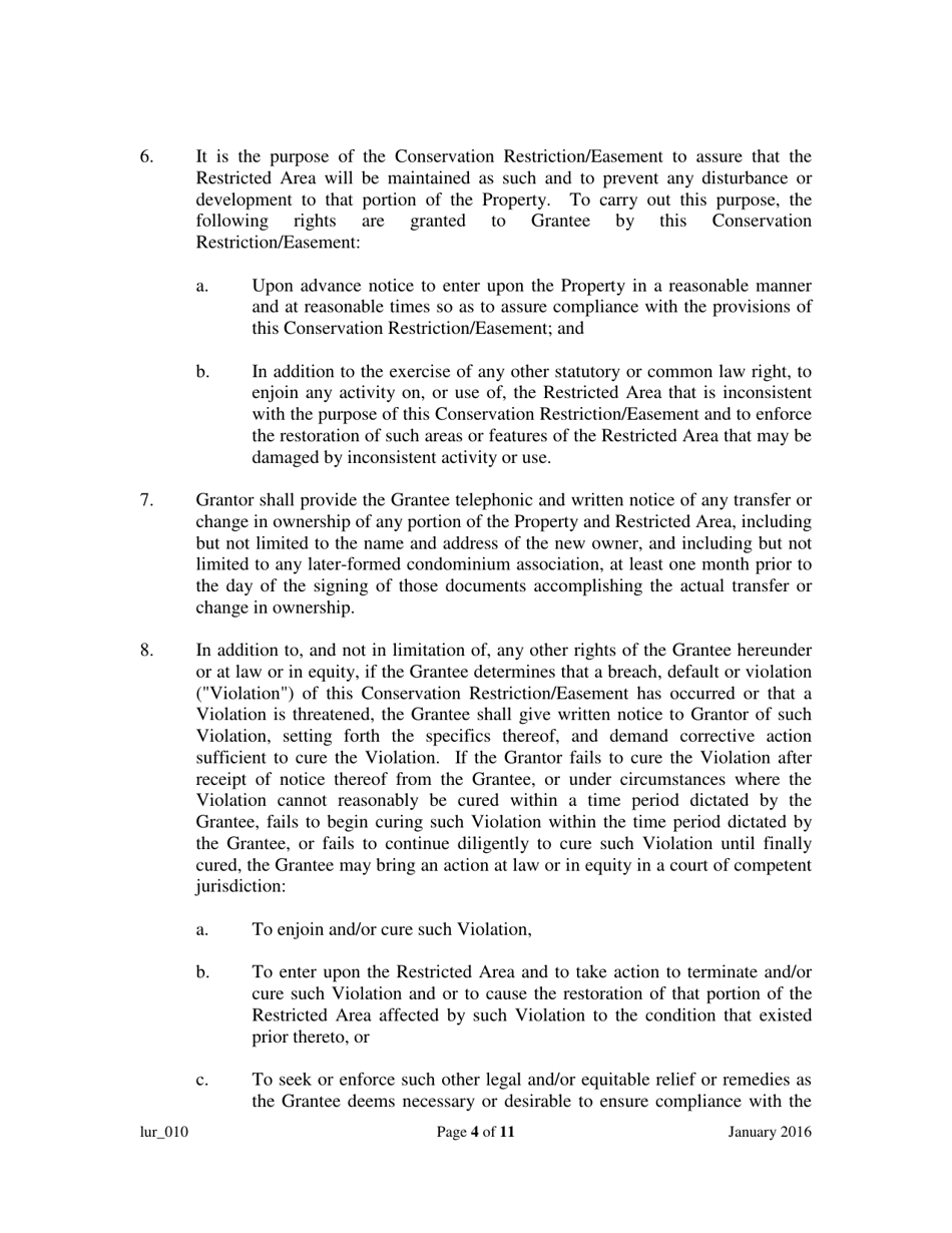 Grant of Conservation Restriction / Easement (Dune Area and / or Adjacent Beach Area) - New Jersey, Page 4