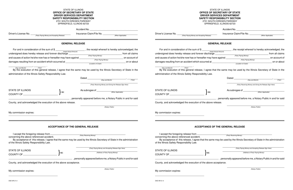 Form DSD SR-21.4 General Release - Illinois, Page 2