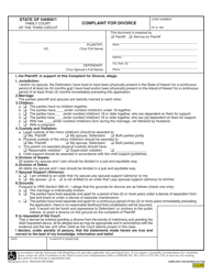 Document preview: Form 3F-P-266 Complaint for Divorce - Hawaii