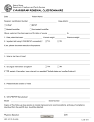 Document preview: Form HFS3701F (IL478-1811) C-Pap/Bipap Renewal Questionnaire - Illinois