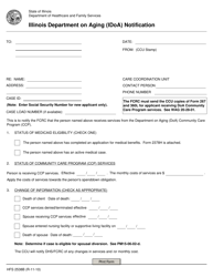 Document preview: Form HFS2538B Illinois Department on Aging (Idoa) Notification - Illinois