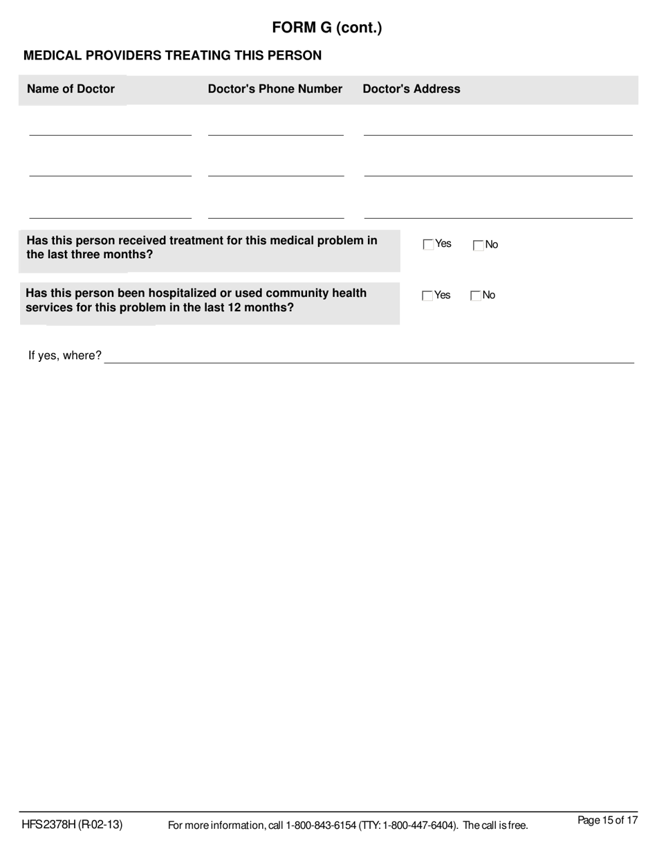 Form HFS2378H Mail-In Application for Medical Benefits - Illinois, Page 21
