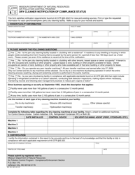 Document preview: Form MO780-1987 Dry Cleaner Notification of Compliance Status - Missouri