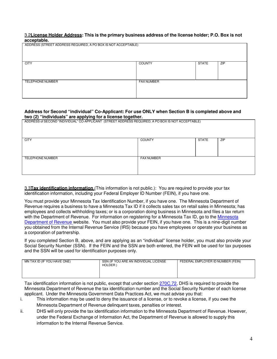 License Application - Minnesota, Page 10
