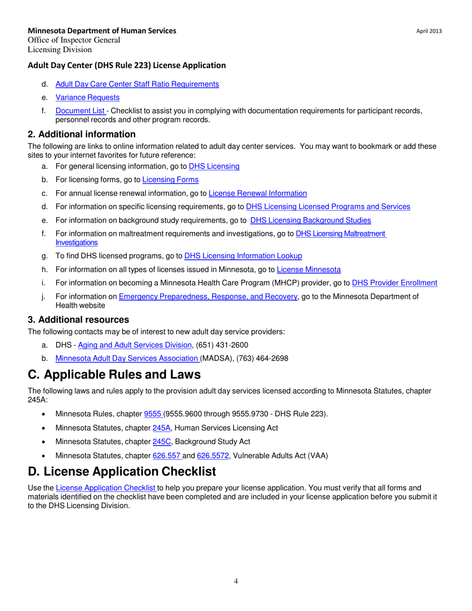License Application - Minnesota, Page 20