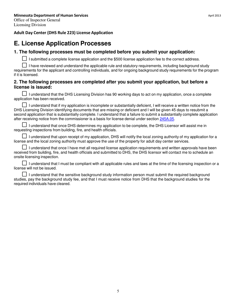 License Application - Minnesota, Page 21