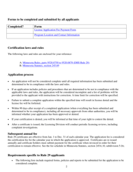 Application for Rule 29 Certification - Minnesota, Page 2