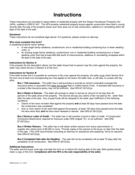 Notice of Compliance With the Homebuyer Protection Act (Hpa) (Ors 87.007) - Oregon, Page 2