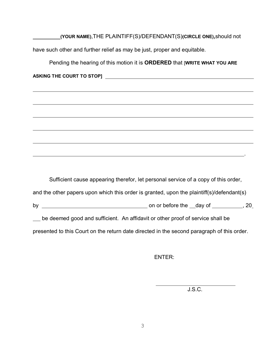 Order to Show Cause With T.r.o. on Civil Action - Queens County, New York, Page 3