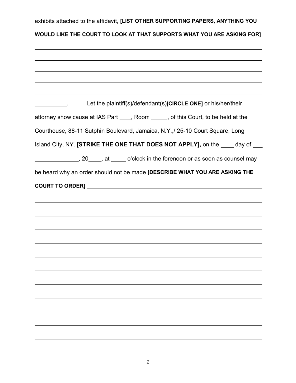 Order to Show Cause for Contempt in Civil Action - New York, Page 2