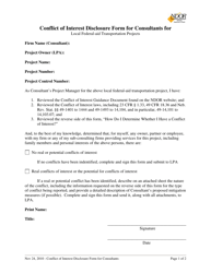 &quot;Conflict of Interest Disclosure Form for Consultants for&quot; - Nebraska
