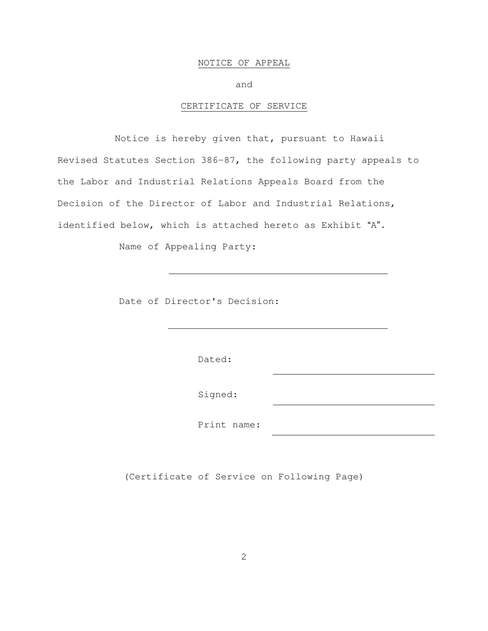 Notice of Appeal to Lirab - Hawaii, Page 2