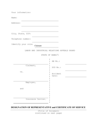 Document preview: Designation of Representative and Certificate of Service - Hawaii