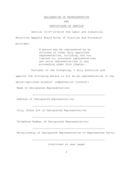 Designation of Representative and Certificate of Service - Hawaii, Page 2
