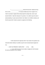 Affidavit in Support of Motion for Leave to Proceed on Appeal in Forma Pauperis - Hawaii, Page 2