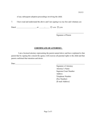 Form 183 Relinquishment of Minor Child to Agency - Kansas, Page 2