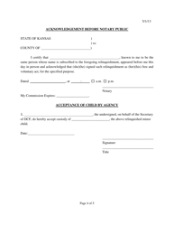 Form 183 Relinquishment of Minor Child to Agency - Kansas, Page 4