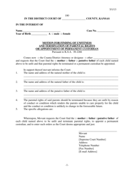 Document preview: Form 180 Motion for Finding of Unfitness and Termination of Parental Rights or Appointment of Permanent Custodian - Kansas