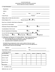 Document preview: Form DHMH432A Human Services Contract Proposal - Maryland