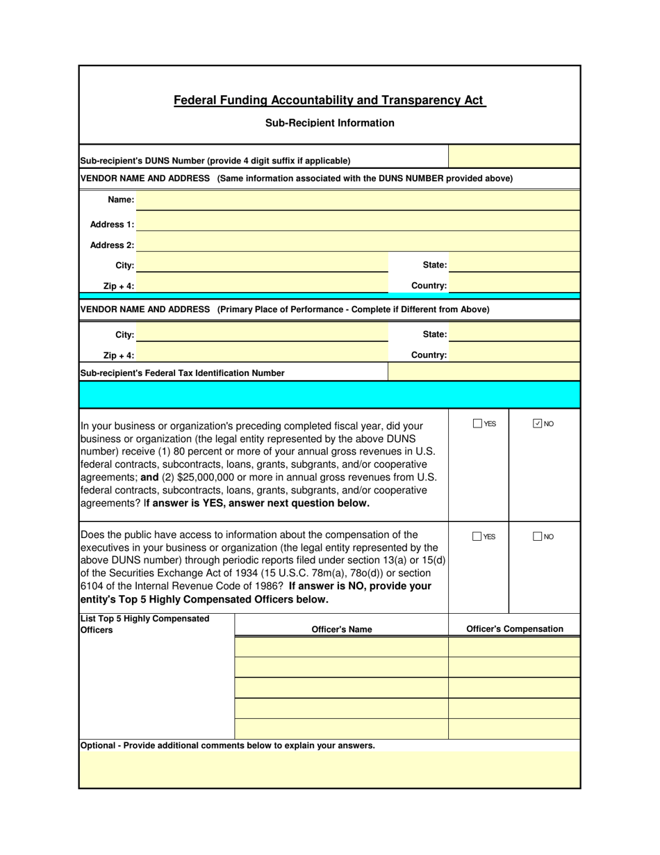 Federal Funding Accountability and Transparency Act Sub-recipient Information - Maryland, Page 1