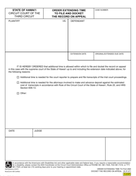 Document preview: Form 3C-P-371 Order Extending Time to File and Docket the Record on Appeal - Hawaii