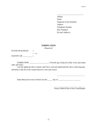 Form 259 Request for Notice by Publication and Affidavit - Kansas, Page 2