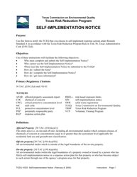 Document preview: Form TCEQ-10323 Self-implementation Notice - Texas