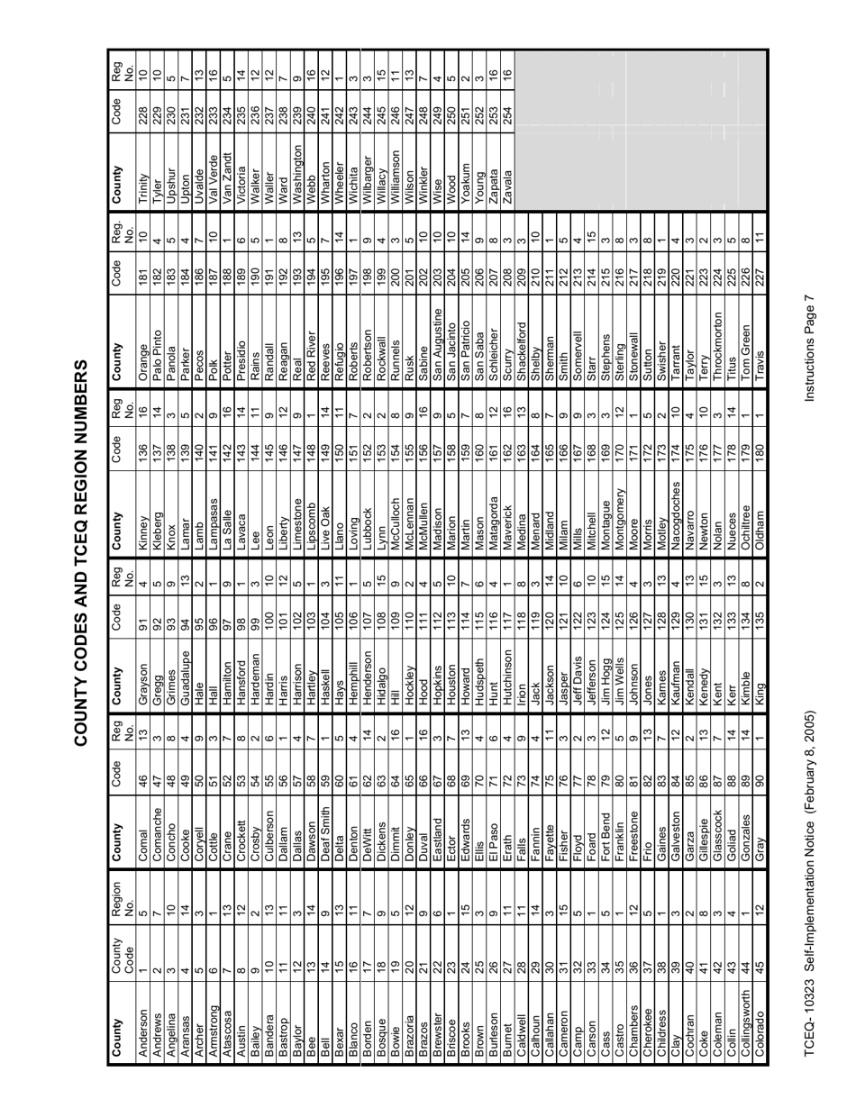 Form TCEQ-10323 Self-implementation Notice - Texas, Page 6
