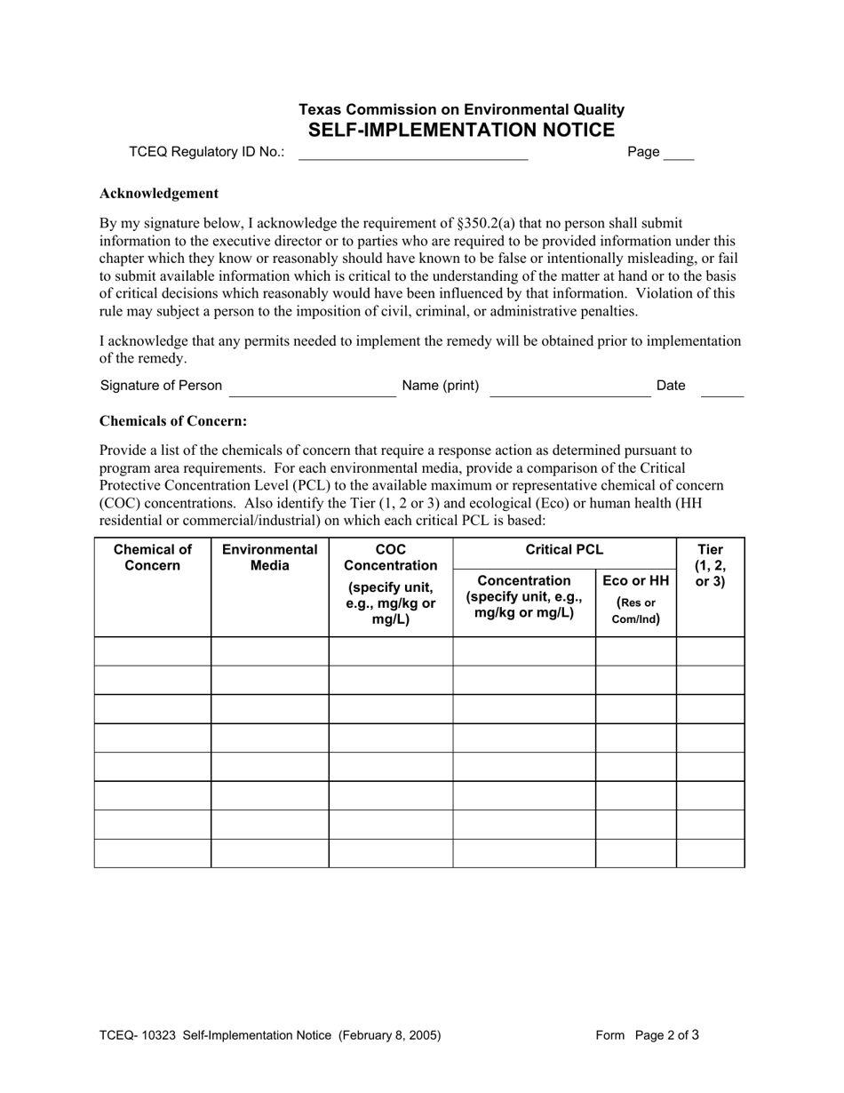 Form TCEQ10323 Fill Out, Sign Online and Download Printable PDF