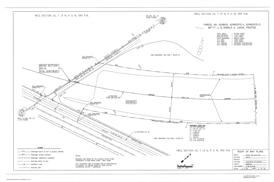 Form LA222B Exhibit: Right of Way Plans - Illinois, Page 1