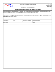 Form TC94-162 Download Printable PDF or Fill Online Voter Registration ...