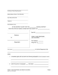 Document preview: Form CAO FL3-2 Family Case Response (No Children) - Idaho