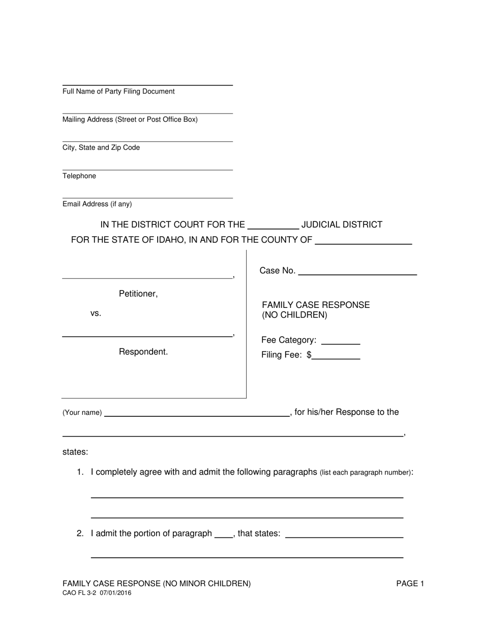 Form CAO FL3-2 - Fill Out, Sign Online and Download Printable PDF ...