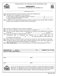 Document preview: TREC Form 39-8 Amendment to Contract - Texas