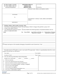 Form 3F-P-302 Petition for an Order for Protection - Hawaii