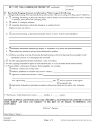Form 3F-P-302 Petition for an Order for Protection - Hawaii, Page 4