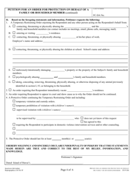 Form 3F-P-304 Petition for an Order for Protection on Behalf of a Family or Household Member - Hawaii, Page 4
