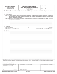 Form 3F-P-263 Affidavit of Plaintiff (Uncontested Divorce) - Hawaii, Page 4