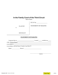Document preview: Form 3F-P-274 Statement of Mailing - Hawaii