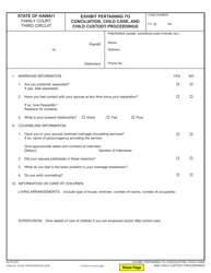 Document preview: Form 3C-P-072 Exhibit Pertaining to Conciliation, Child Care, and Child Custody Proceedings - Hawaii